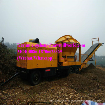 Máquina trituradora de madera Trituradora diesel del triturador Trituradora móvil de la rama